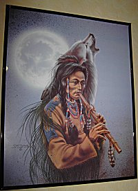 Wohnzimmer Indianer-Wandbild