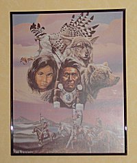 Wohnzimmer Indianer-Wandbild